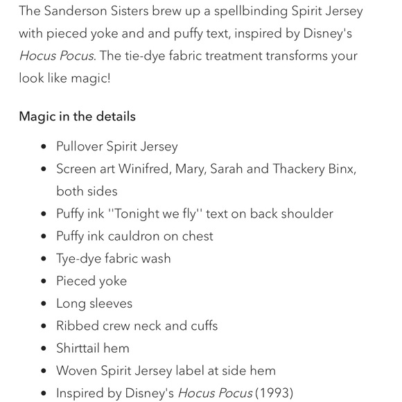 NEW Disney Halloween Hocus Pocus Spirit Jersey - Picture 13 of 13